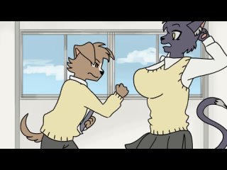 milky kitty and puppy dog (furry hentai animation)